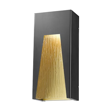 Z-Lite Millenial 13" Tall LED Wall Sconce with Ribbed, Chiseled or Seedy Glass - 3000K Black / Gold / Chiseled Glass