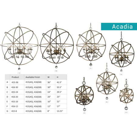 Z-Lite Acadia Collection in Golden Bronze or Antique Silver
