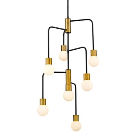 Z-Lite Neutra 7 Light 23" Wide Chandelier Matte Black / Foundry Brass