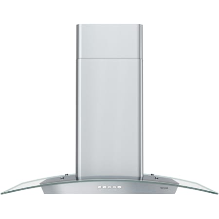 Zephyr Brisas 290 - 600 CFM 30 Inch Wide Wall Mounted Range Hood with Curved Glass Canopy and LumiLight LED Lighting Stainless Steel / Glass