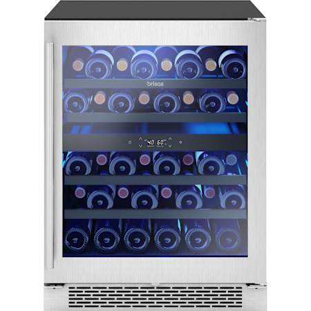 Zephyr 24 Inch Wide 38 Bottle Capacity Built-In / Free Standing Wine Cooler with PreciseTemp™ and Active Cooling Technology Stainless Steel / Glass
