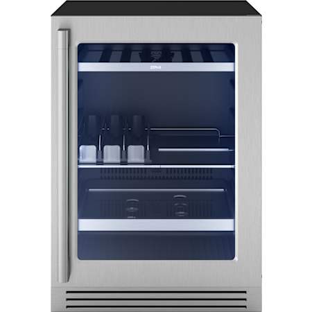 Zephyr Presrv 24 Inch Wide 83 Can Capacity Energy Star Certified Beverage Cooler with Active Cooling Technology and Magnetic Kickplate Stainless Steel
