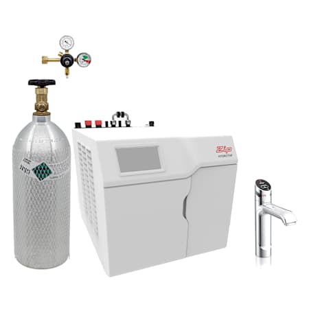 Zip Water HydroTap Wave 1.8 GPM Boiling, Chilled, and Sparkling Water Dispenser Kit - Includes 120V Command Center, One (1) 5lb CO2 Cylinder, and CO2 Regulator Chrome