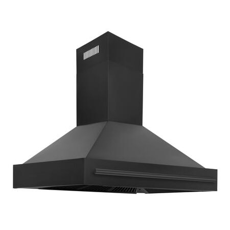 ZLINE Autograph Edition 280 - 700 CFM 48 Inch Wide Outdoor Wall Mounted Range Hood with Baffle Filters Black Stainless Steel / Black Stainless Steel