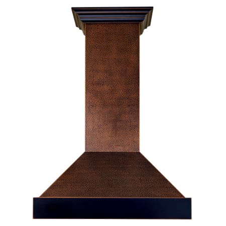 ZLINE 120 - 400 CFM 30 Inch Wide Outdoor Wall Mounted Range Hood with 6 Inch Round Duct and Push Button Controls Hand Hammered Copper