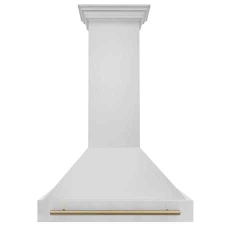 ZLINE Autograph Edition 280 - 700 CFM 36 Inch Wide Outdoor Wall Mounted Range Hood with LED Lights and Cosmetic Handle Stainless Steel / Champagne Bronze