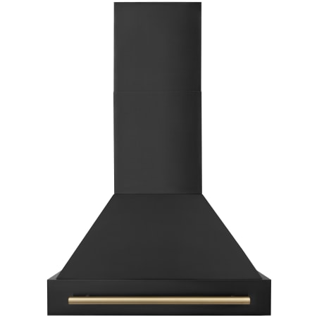 ZLINE Autograph Edition 120 - 400 CFM 30 Inch Wide Wall Mounted Range Hood with Convertible Ventilation Black Stainless Steel / Champagne Bronze