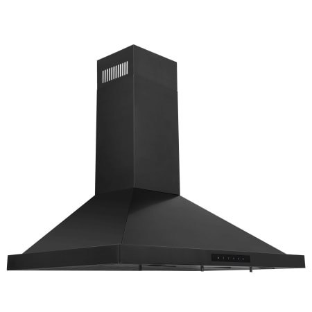 ZLINE 120 - 400 CFM 42 Inch Wide Wall Mounted Range Hood with Dishwasher Safe Baffle Filters and Push Button Controls Black Stainless Steel