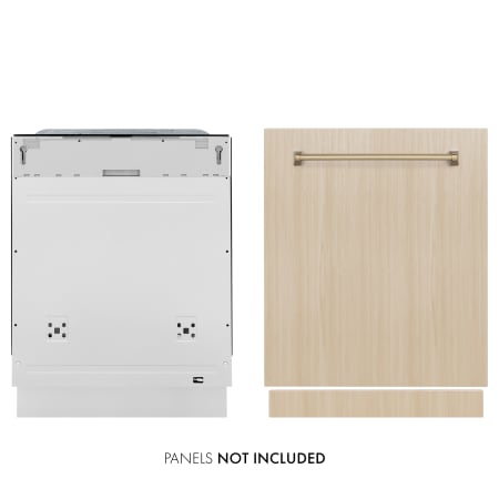 ZLINE 24 Inch Wide 16 Place Setting Built-In Panel Ready Top Control Dishwasher with Interior LED Lighting Champagne Bronze