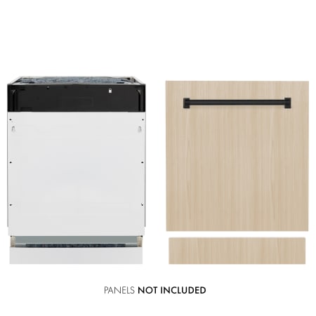 ZLINE 24 Inch Wide 15 Place Setting Built-In Panel Ready Top Control Dishwasher with Smart Wash Technology and Triple-Filter Cleaning Matte Black