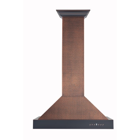 ZLINE 120 - 400 CFM 36 Inch Wide Outdoor Wall Mounted Range Hood with Baffle Filters and Push Button Controls Hand Hammered Copper