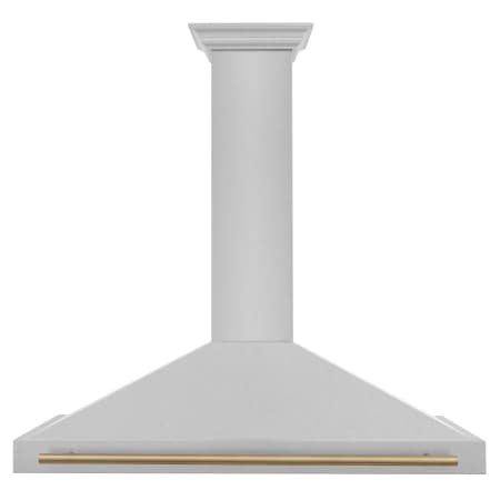 ZLINE Autograph Edition 120 - 400 CFM 48 Inch Wide Outdoor Fingerprint Resistant Wall Mounted Range Hood with Push Button Controls Fingerprint Resistant Stainless Steel / Champagne Bronze