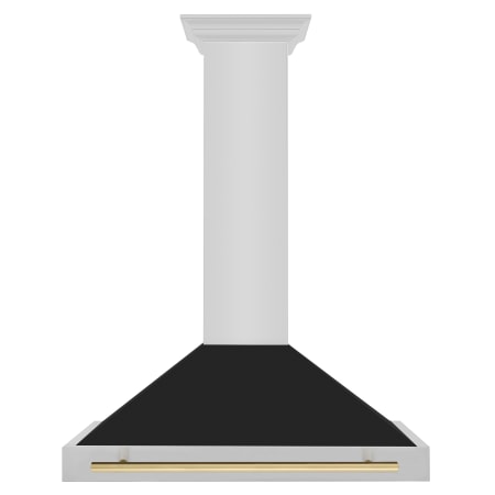 ZLINE Autograph Edition 120 - 400 CFM 36 Inch Wide Wall Mounted Range Hood with Dishwasher Safe Baffle Filters Stainless Steel / Black Matte