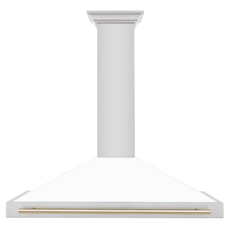 ZLINE Autograph Edition 120 - 400 CFM 48 Inch Wide Wall Mounted Range Hood with Convertible Ventilation Stainless Steel / White Matte / Gold