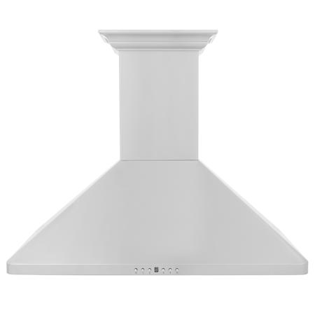 ZLINE 120 - 400 CFM 36 Inch Wide Wall Mounted Range Hood with 6 Inch Round Duct and Integrated Speakers Stainless Steel