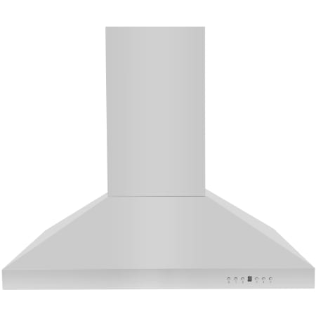 ZLINE 120 - 400 CFM 30 Inch Wide Island Range Hood with LED Lights and Convertible Ventilation Stainless Steel