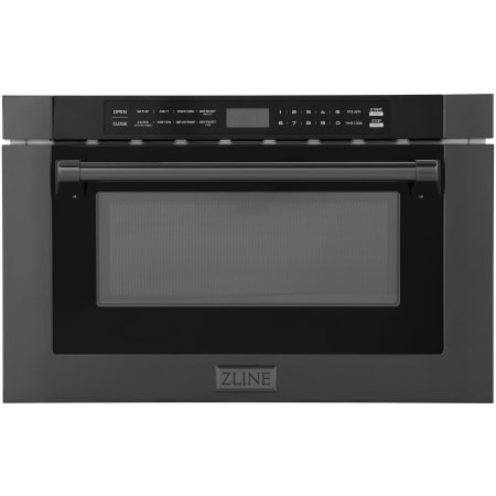 ZLINE 24 Inch Wide 1.2 Cu. Ft. 1000 Watt Drawer Microwave with Traditional Handle and Auto-Touch Open / Close Black Stainless Steel