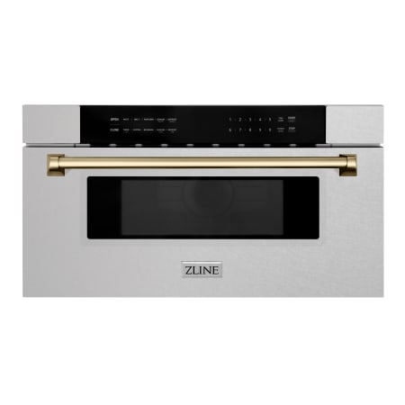 ZLINE Autograph Edition 30 Inch Wide 1.2 Cu. Ft. 1000 Watt Fingerprint Resistant Drawer Microwave Fingerprint Resistant Stainless Steel / Champagne Bronze