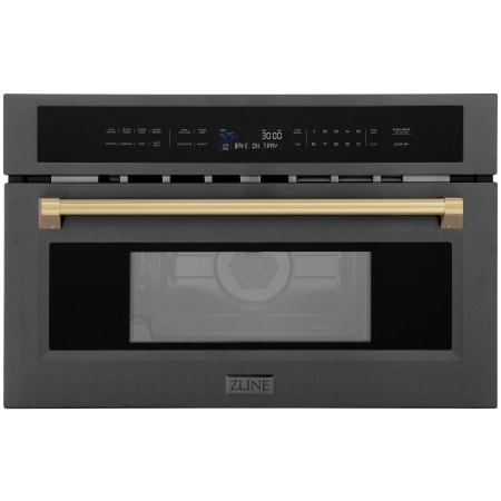 ZLINE 30 Inch Wide 1.6 Cu. Ft. 1000 Watt Built In Microwave with Convection Mode and LCD Display Black Stainless Steel / Champagne Bronze