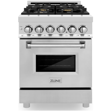 ZLINE Legacy 24 Inch Wide 2.8 Cu. Ft. Free Standing Dual Fuel Range with Brass Burners Stainless Steel