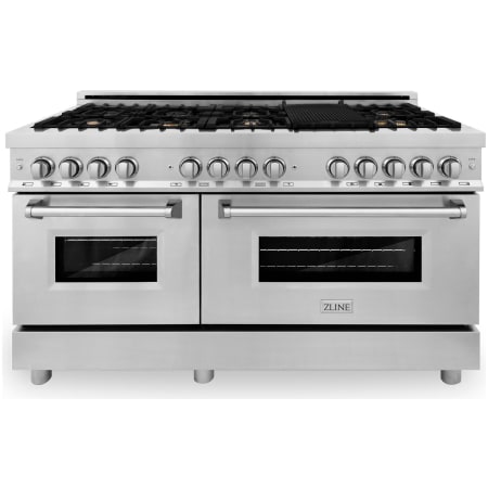 ZLINE Legacy 60 Inch Wide 7.4 Cu. Ft. Free Standing Dual Fuel Range with Brass Burners and Griddle Stainless Steel