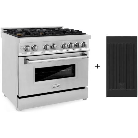 ZLINE Legacy 36 Inch Wide 4.6 Cu. Ft. Free Standing Dual Fuel Range with Brass Burners and Griddle Stainless Steel