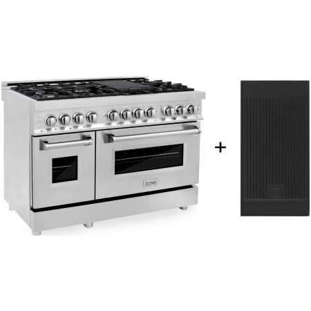 ZLINE Legacy 48 Inch Wide 6 Cu. Ft. Free Standing Dual Fuel Range with Griddle, Italian-Made Sealed Burners, and Triple Layer Glass Stainless Steel