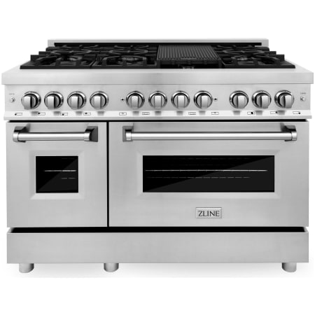ZLINE Legacy 48 Inch Wide 6 Cu. Ft. Free Standing Dual Fuel Range with Griddle and Italian-Made Sealed Burners Stainless Steel