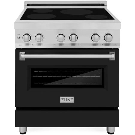 ZLINE Legacy 30 Inch Wide 4 Cu. Ft. Free Standing Induction Range with Black Matte Door and LED Knob Indicators Stainless Steel / Black Matte