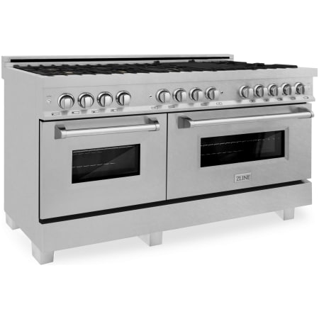 ZLINE Legacy 60 Inch Wide 7.4 Cu. Ft. Free Standing Fingerprint Resistant Dual Fuel Range with Brass Burners and Griddle Stainless Steel
