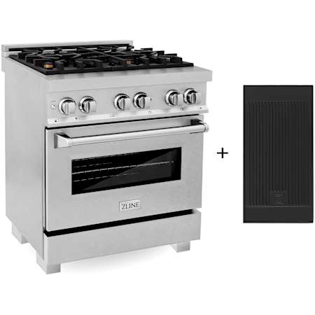 ZLINE Legacy 30 Inch Wide 4 Cu. Ft. Free Standing Fingerprint Resistant Dual Fuel Range with Brass Burners and Griddle Stainless Steel