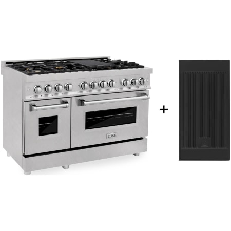 ZLINE Legacy 48 Inch Wide 6 Cu. Ft. Free Standing Fingerprint Resistant Dual Fuel Range with Griddle and Brass Burners Stainless Steel
