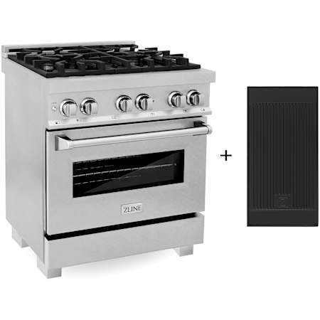 ZLINE Legacy 30 Inch Wide 4 Cu. Ft. Free Standing Fingerprint Resistant Dual Fuel Range with Griddle and Italian-Made Sealed Burners Stainless Steel