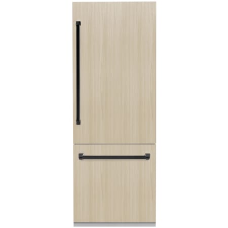 ZLINE Autograph Edition 30 Inch Wide 16.1 Cu. Ft. Energy Star Certified Panel Ready Bottom Freezer Refrigerator with Matte Black Handles Panel Ready / Matte Black