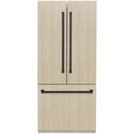 ZLINE Autograph Edition 36 Inch Wide 19.6 Cu. Ft. Energy Star Certified Panel Ready French Door Refrigerator with Water Dispenser and Matte Black Handles Panel Ready / Matte Black
