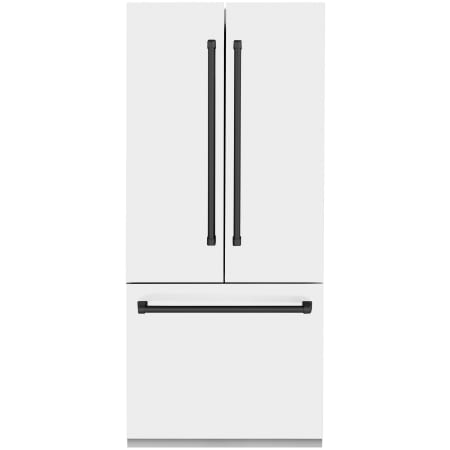 ZLINE Autograph Edition 36 Inch Wide 19.6 Cu. Ft. Energy Star Certified French Door Refrigerator in White Matte with Matte Black Handles Stainless Steel / Matte Black
