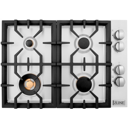 ZLINE 30 Inch Wide 4 Burner Natural Gas Cooktop with Brass Burners Stainless Steel