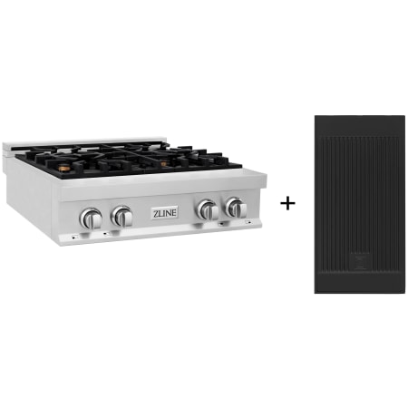 ZLINE 30 Inch Wide 4 Burner Natural Gas Rangetop with Sealed Burners and Griddle Stainless Steel