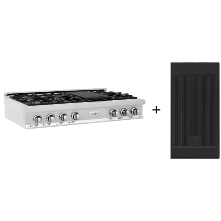 ZLINE 48 Inch Wide 7 Burner Natural Gas Rangetop with LP Conversion Kit and CSA Certified Stainless Steel