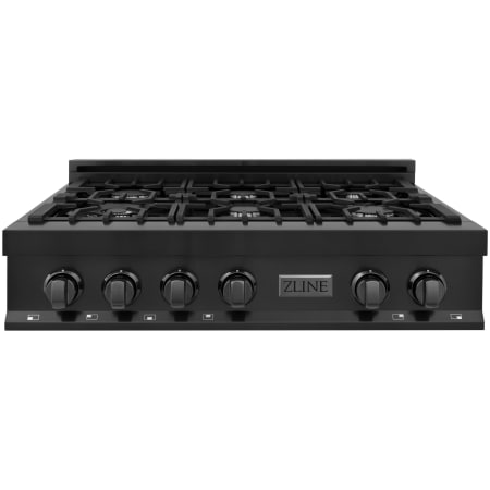 ZLINE Series 36 Inch Wide 6 Burner Natural Gas Rangetop with Italian-Made Sealed Burners Black Stainless Steel