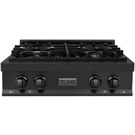 ZLINE 30 Inch Wide 4 Burner Natural Gas Rangetop with Brass Burners Black Stainless Steel