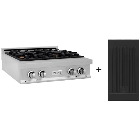 ZLINE 30 Inch Wide 4 Burner Natural Gas Rangetop with Griddle Fingerprint Resistant Stainless Steel