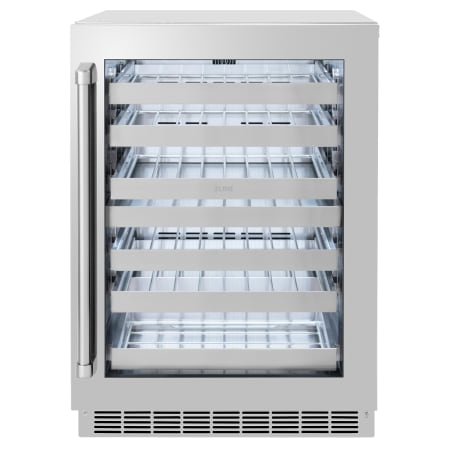 ZLINE 24 Inch Wide 44 Bottle Capacity Built-In Wine Cooler with LED Lights and 2 Cooling Zones Stainless Steel