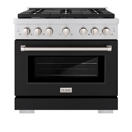 ZLINE 36 Inch Wide 5.2 Cu. Ft. Free Standing Dual Fuel Range with Fast Preheating Stainless Steel / Black Matte