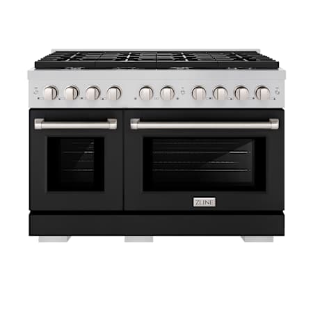 ZLINE 47.875 Inch Wide 6.7 Cu. Ft. Free Standing Dual Fuel Range with Fast Preheating Stainless Steel / Black Matte