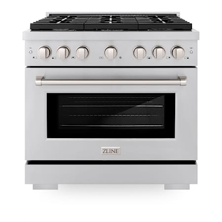 ZLINE 36 Inch Wide 5.2 Cu. Ft. Free Standing Dual Fuel Range with Ultra Quiet Operation Stainless Steel