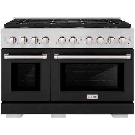 ZLINE Paramount 48 Inch Wide 6.7 Cu. Ft. Free Standing Gas Range with Black Matte Door and Italian-Made Sealed Burners Stainless Steel / Black Matte