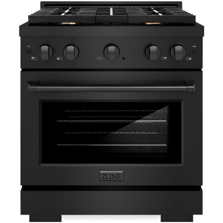 ZLINE Paramount 30 Inch Wide 4.2 Cu. Ft. Free Standing Gas Range with Brass Burners and StayPut Door Black Stainless Steel