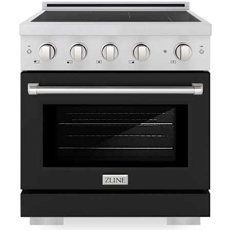 ZLINE Paramount 30 Inch Wide 4.2 Cu. Ft. Free Standing Induction Range with Knob Controls and Convection Stainless Steel / Black Matte