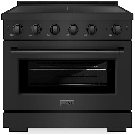 ZLINE Paramount 36 Inch Wide 5.2 Cu. Ft. Free Standing Induction Range with Knob Controls and Bridge Cooking Zone Black Stainless Steel